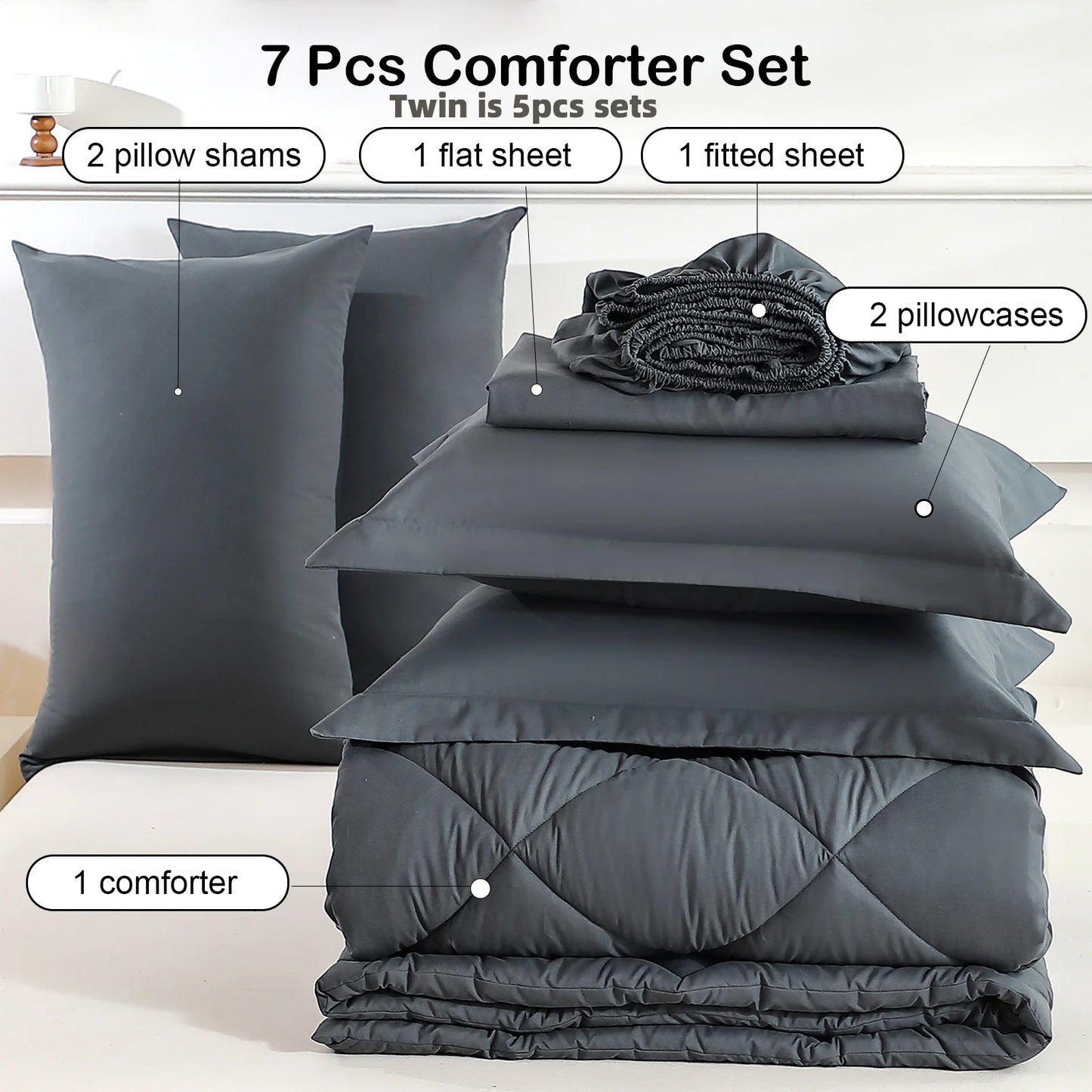 easYum Bedding Set With Comforter And Sheets For Bedrooms