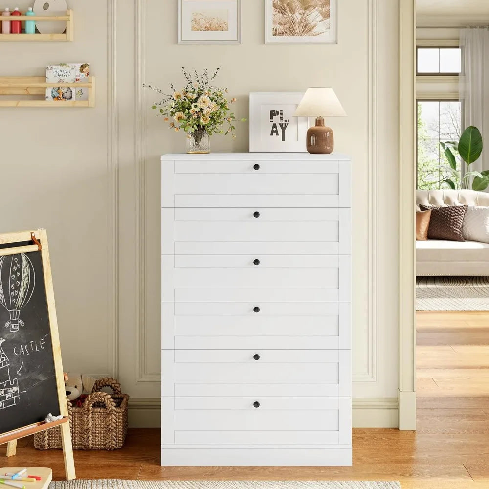 Exquisite 6-Drawer Dresser For Bedroom, Modern Vertical Storage by S And B Enterprise