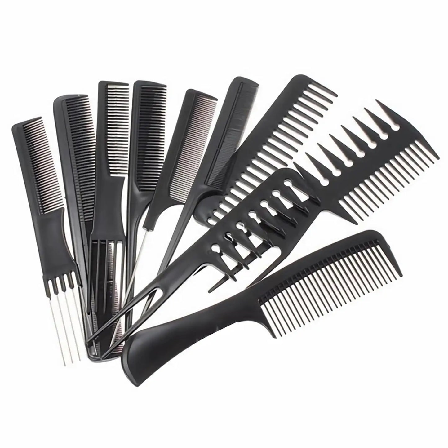 Hairdressing Combs Set Pro Barbers Brush Combs Plastic Flat Comb