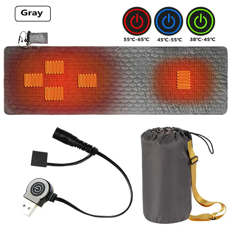 NONECN Outdoor USB Heated Sleeping Pad With 5 Heating Zones by S And B Enterprise