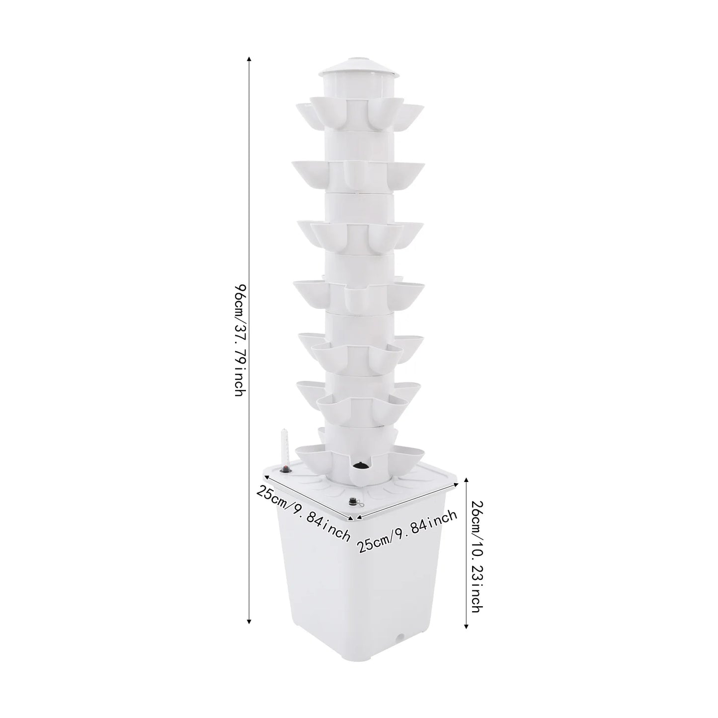 7-Tier Hydroponic Tower With 35 Holes For Indoor Gardening