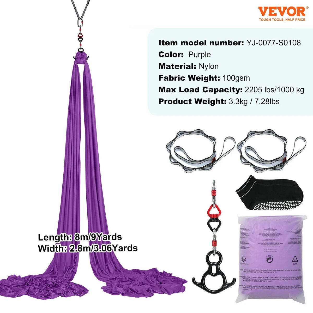 VEVOR SucceBuy Aerial Yoga Hammock Starter Kit For All Levels Fitness by S And B Enterprise