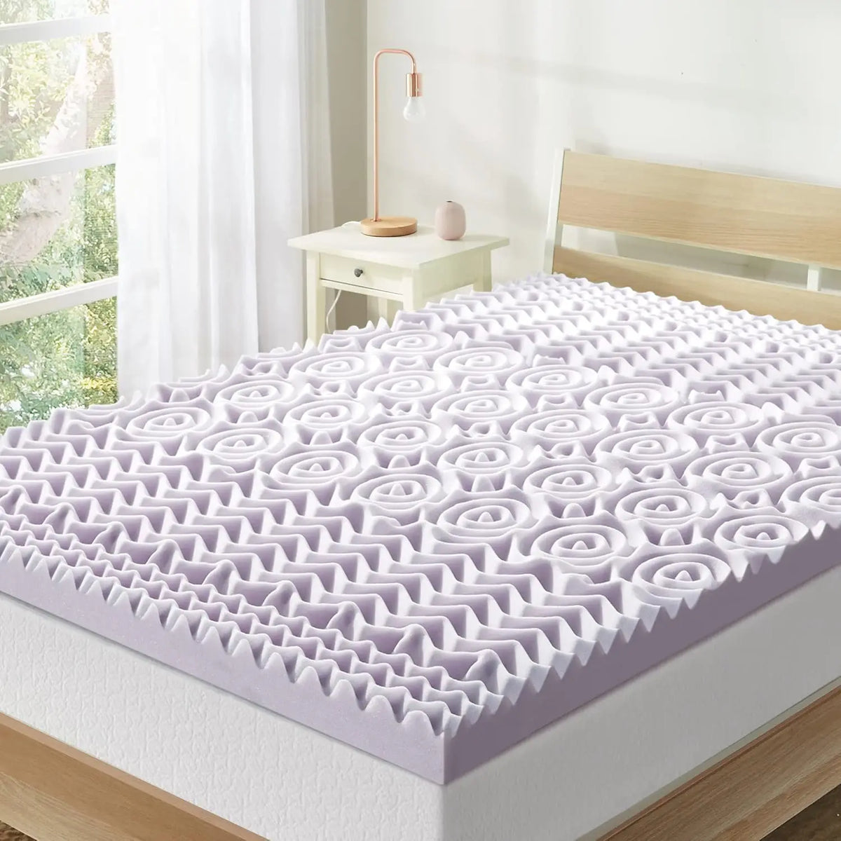 5-Zone Memory Foam Mattress Topper With Lavender Infusion by S And B Enterprise