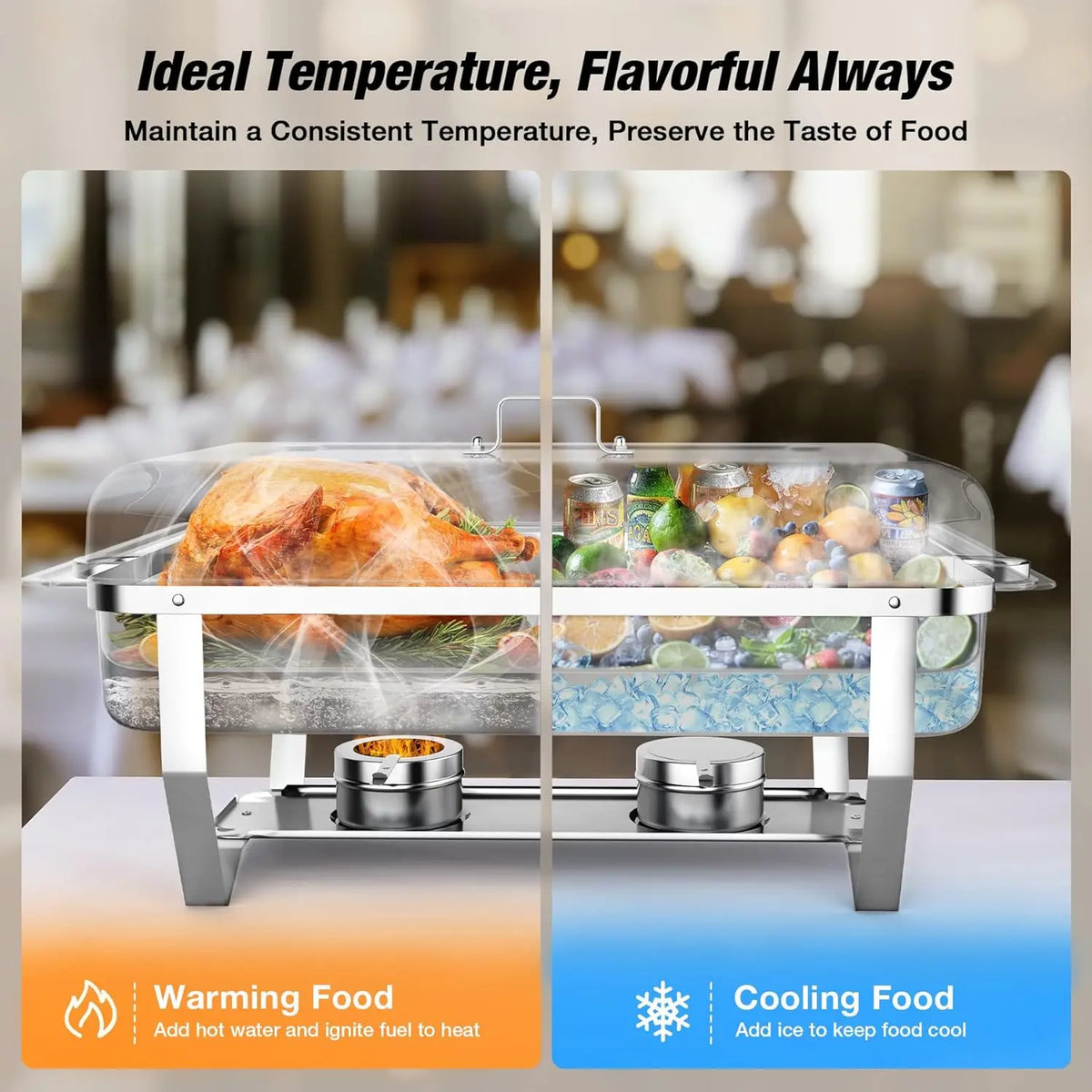 Stainless Steel Buffet Chafing Dish Set With Lids For Catering by S And B Enterprise