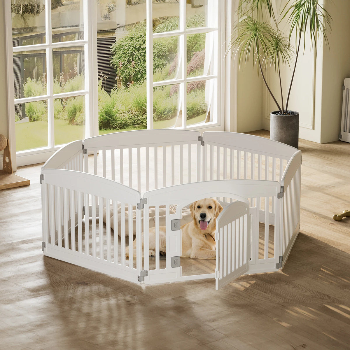 JHK Plastic Dog Playpen Expandable Pet Fence Indoor Outdoor by S And B Enterprise