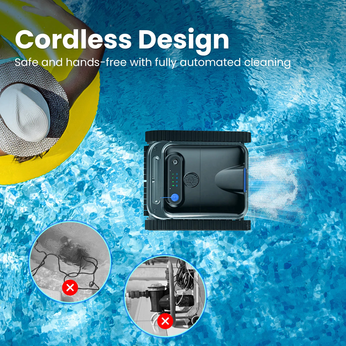 INSE Y50 Auto Pool Cleaner Cordless Robotic 4 Motors by S And B Enterprise