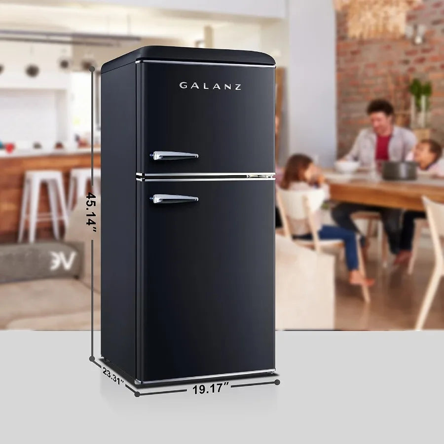 MDNG GLR40TBKER Retro Refrigerator With Dual Doors