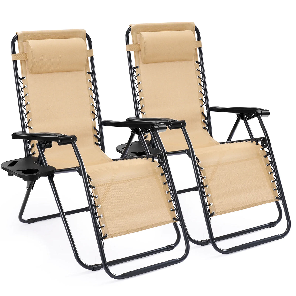 JHK Zero Gravity Recliner Chairs 2 With Cup Holder Trays by S And B Enterprise