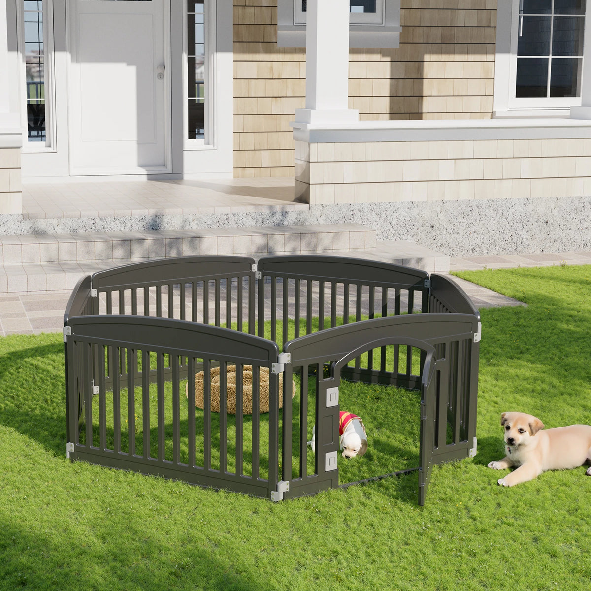 JHK Plastic Dog Playpen Expandable Pet Fence Indoor Outdoor by S And B Enterprise