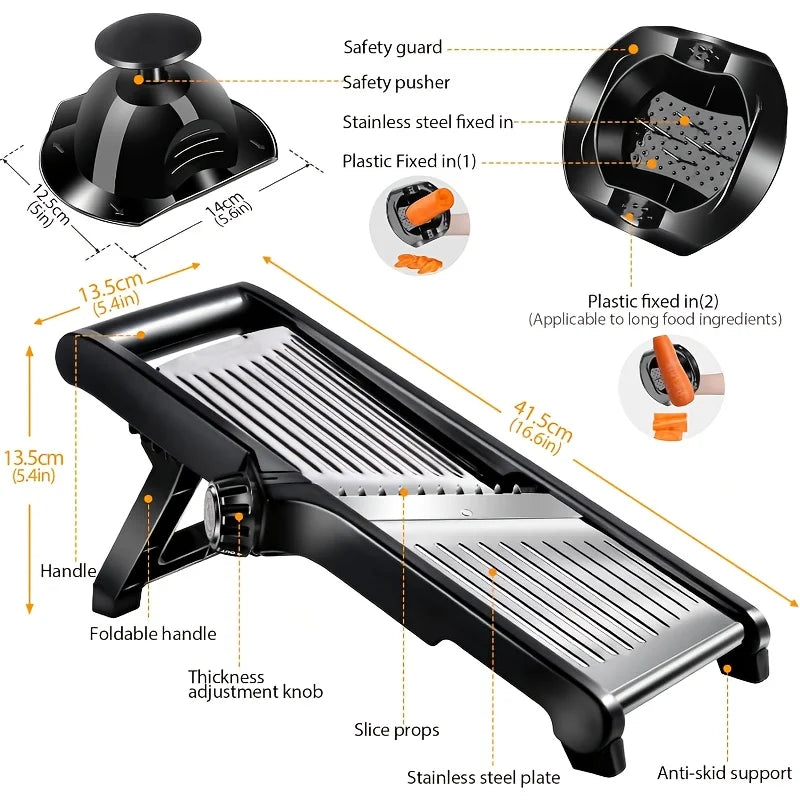 AEDG Stainless Steel Mandoline Slicer With 5 Blades by S And B Enterprise