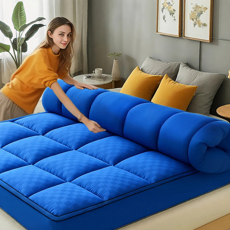 HGETVE blue extra thick mattress topper, 1000gsm cooling, noiseless breathable, fitted 8–21 deep pocket