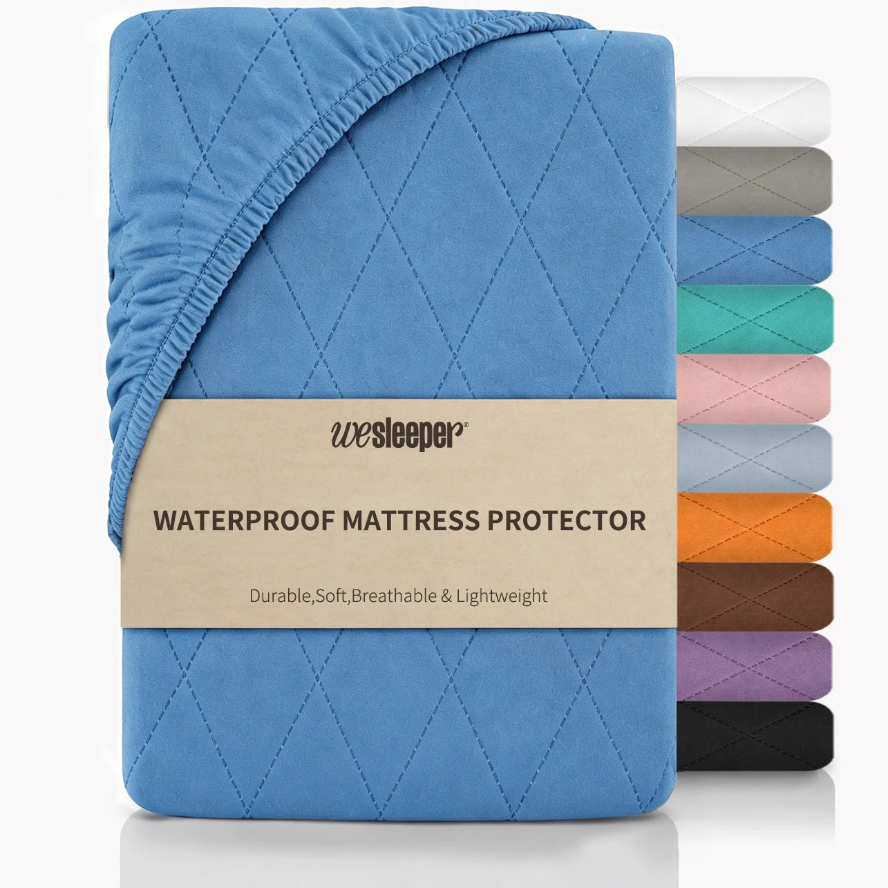 1pc Modern Soft Breathable Waterproof Bed Fitted Sheet - Lightweight, Fitted Mattress Protector For All Beds, Bedding Essentials, Minimalist Design (Excluding Pillowcases)