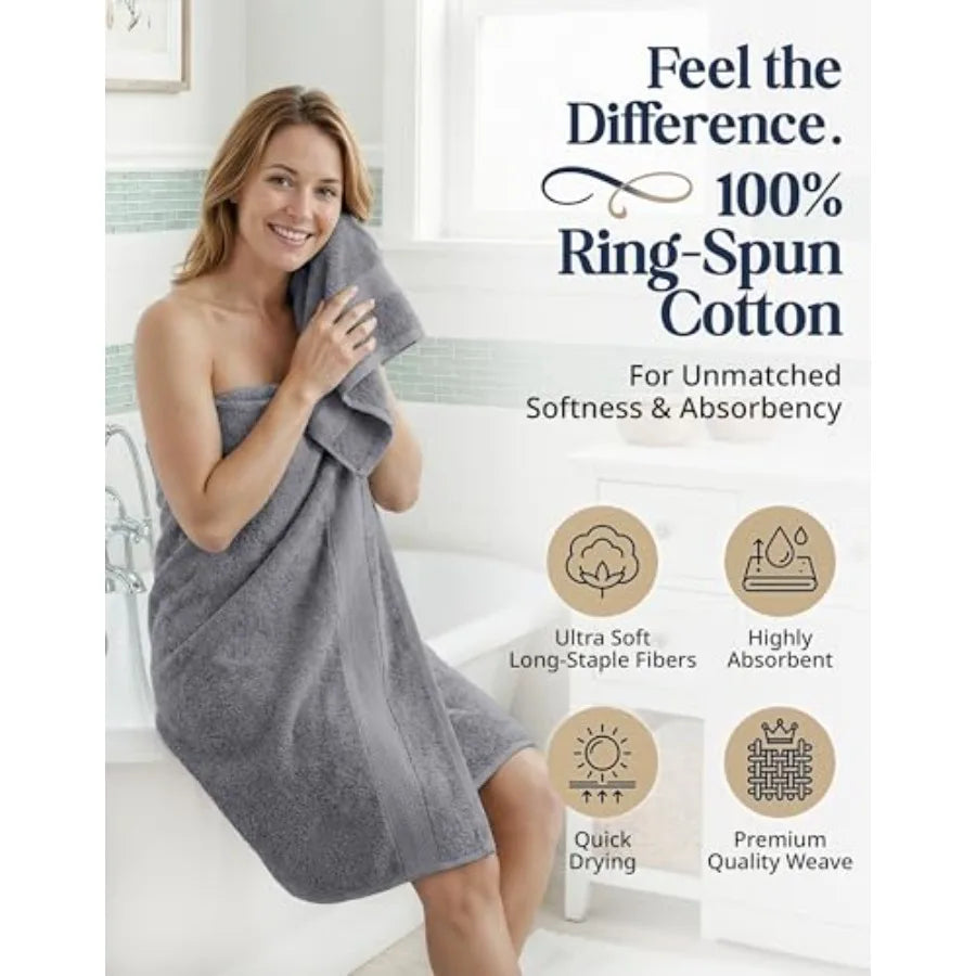 Luxury 16-Piece Bath Towel Set With Washcloths Included by S And B Enterprise