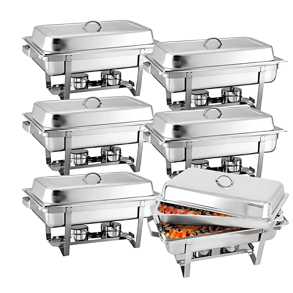 Stainless Steel Buffet Chafing Dish Set With Lids For Catering by S And B Enterprise