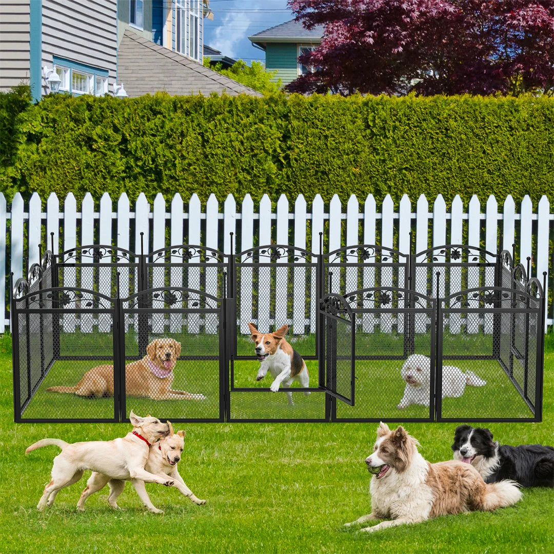 BINGOPAW 8-Panel Heavy Duty Dog Playpen Outdoor Indoor Metal Fence by S And B Enterprise