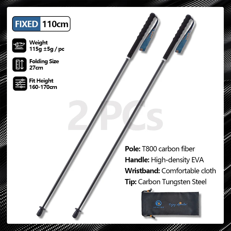 OKHEALINGCN Carbon Fiber Hiking Poles Telescopic 2 Pack Lightweight by S And B Enterprise