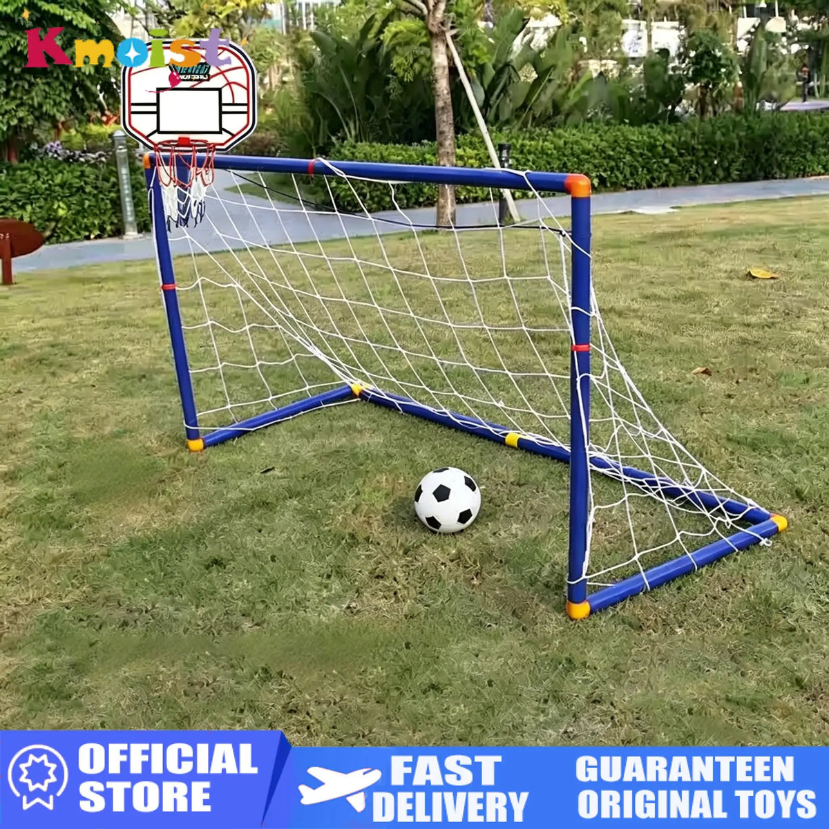 Kmoist 2 In 1 Sports Toy Basketball Stand Football Goal by S And B Enterprise