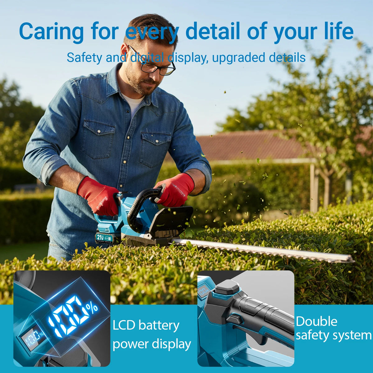 Cordless Electric Hedge Trimmer With Battery 2000W 3000RPM by S And B Enterprise