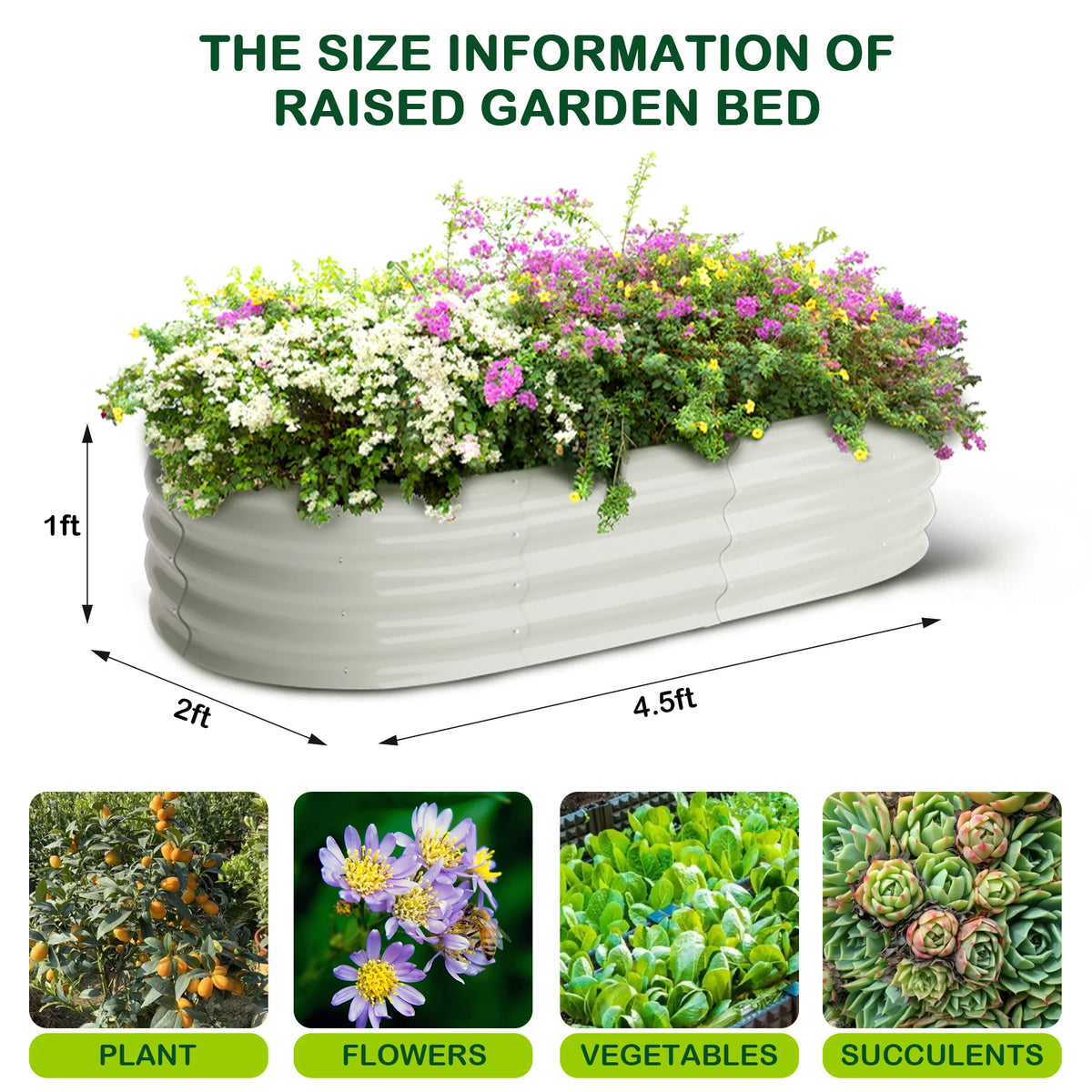 HiMISSH Oval Galvanized Raised Garden Beds For Outdoor Use by S And B Enterprise