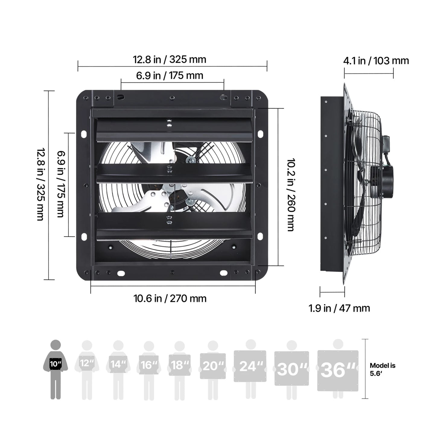 Wall Mounted Shutter Exhaust Fan With Variable Speed Controller Greenhouse