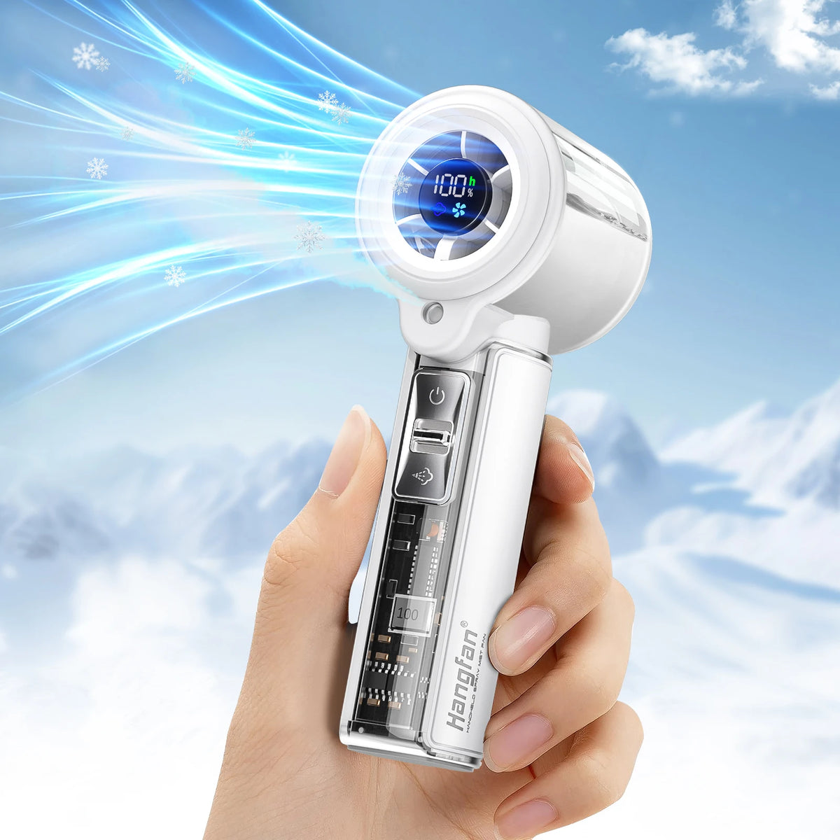 Hangfan Portable Spray Handheld Fan With USB Rechargeable Battery by S And B Enterprise