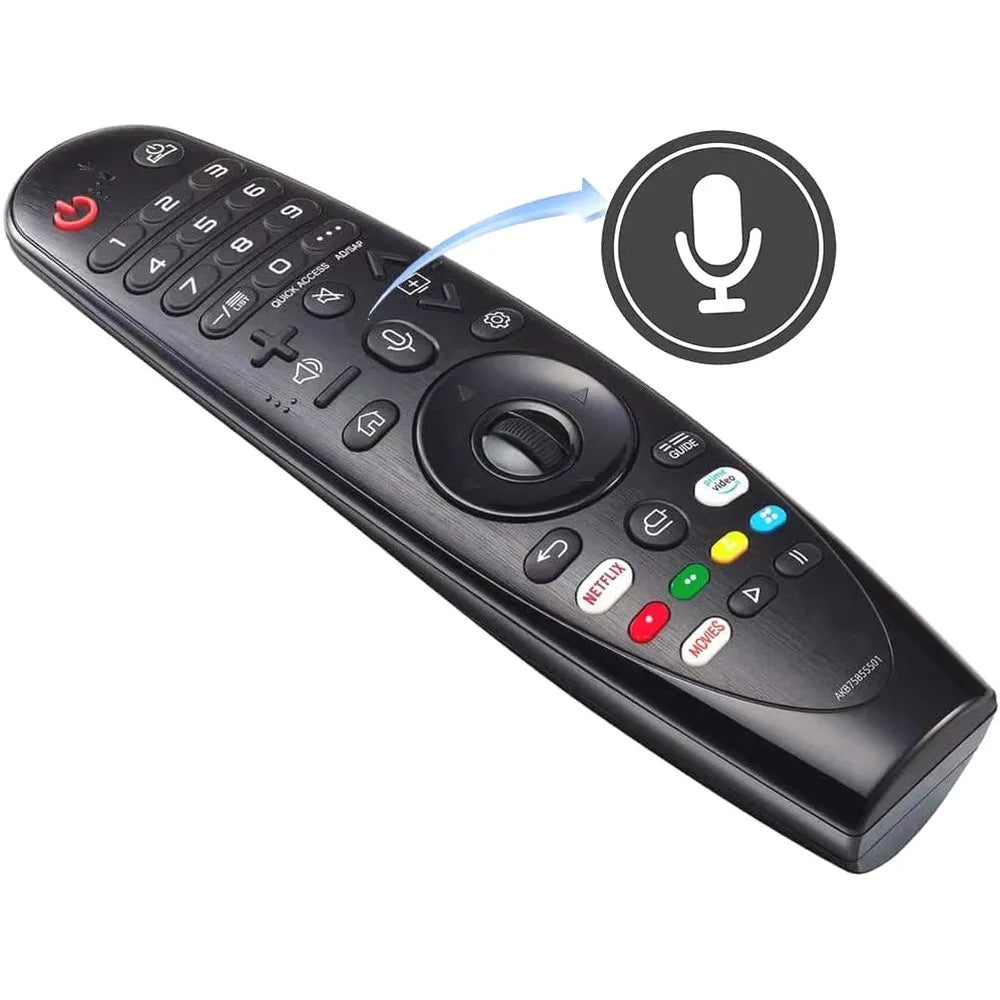 Smart TV remote AKB75855501, black with voice and cursor function, LG-compatible by S And B Enterprise