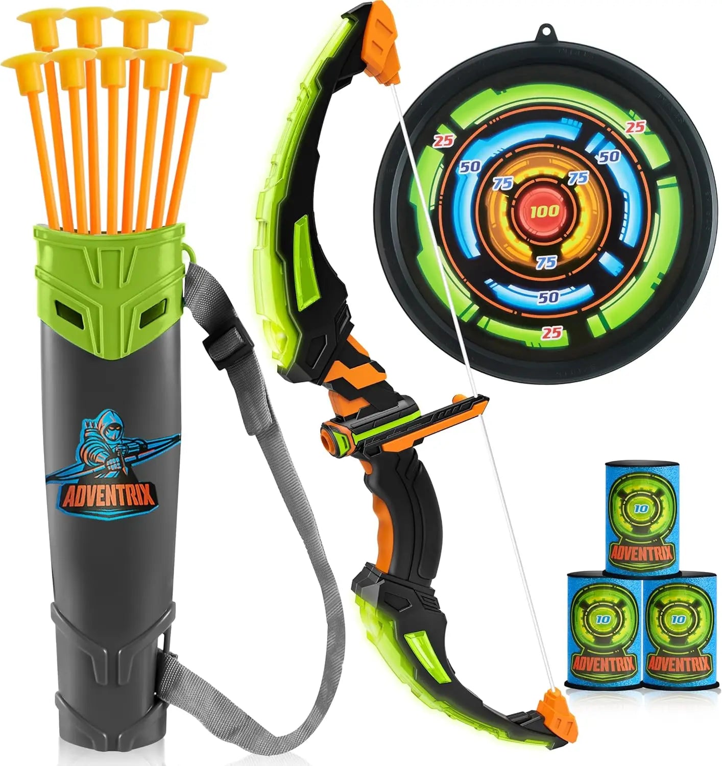Joyfy LED Light Up Archery Bow Set With Suction Arrows
