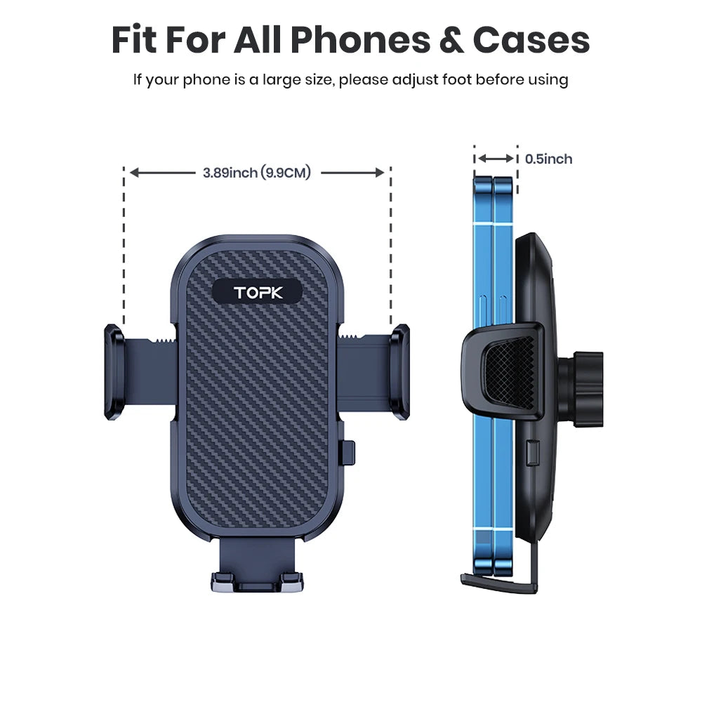 TOPK Universal Car Phone Holder Mount Air Vent Cradle For Hands Free