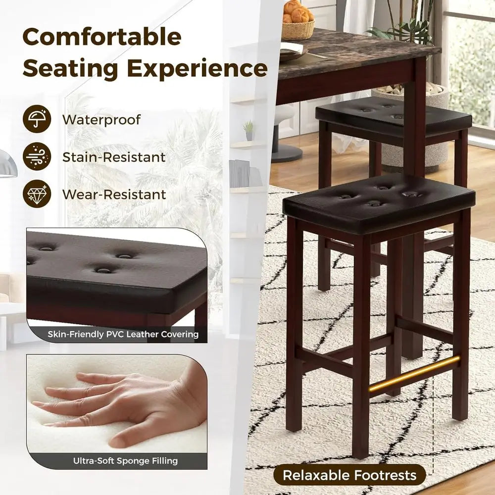 4 Piece Dining Set With Counter Height Table And Stools by S And B Enterprise