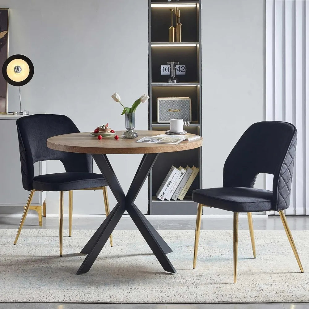 3-Piece Dining Table Set for 2 - Space Saving 37-Inch Round Table and Chairs, by S And B Enterprise