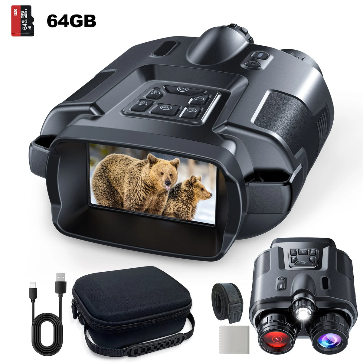 USB Rechargeable 4K Night Vision Binoculars Infrared by S And B Enterprise