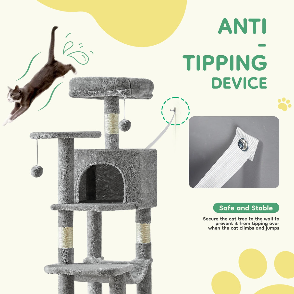 JHKCN Cat Tree Tall Multi-Cat Climbing Tower Sisal Posts by S And B Enterprise