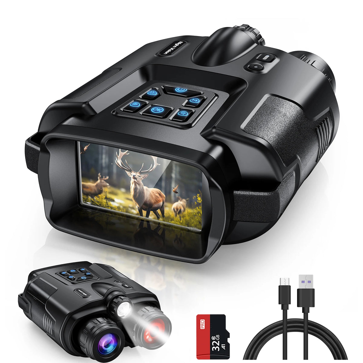 USB Rechargeable 4K Night Vision Binoculars Infrared by S And B Enterprise