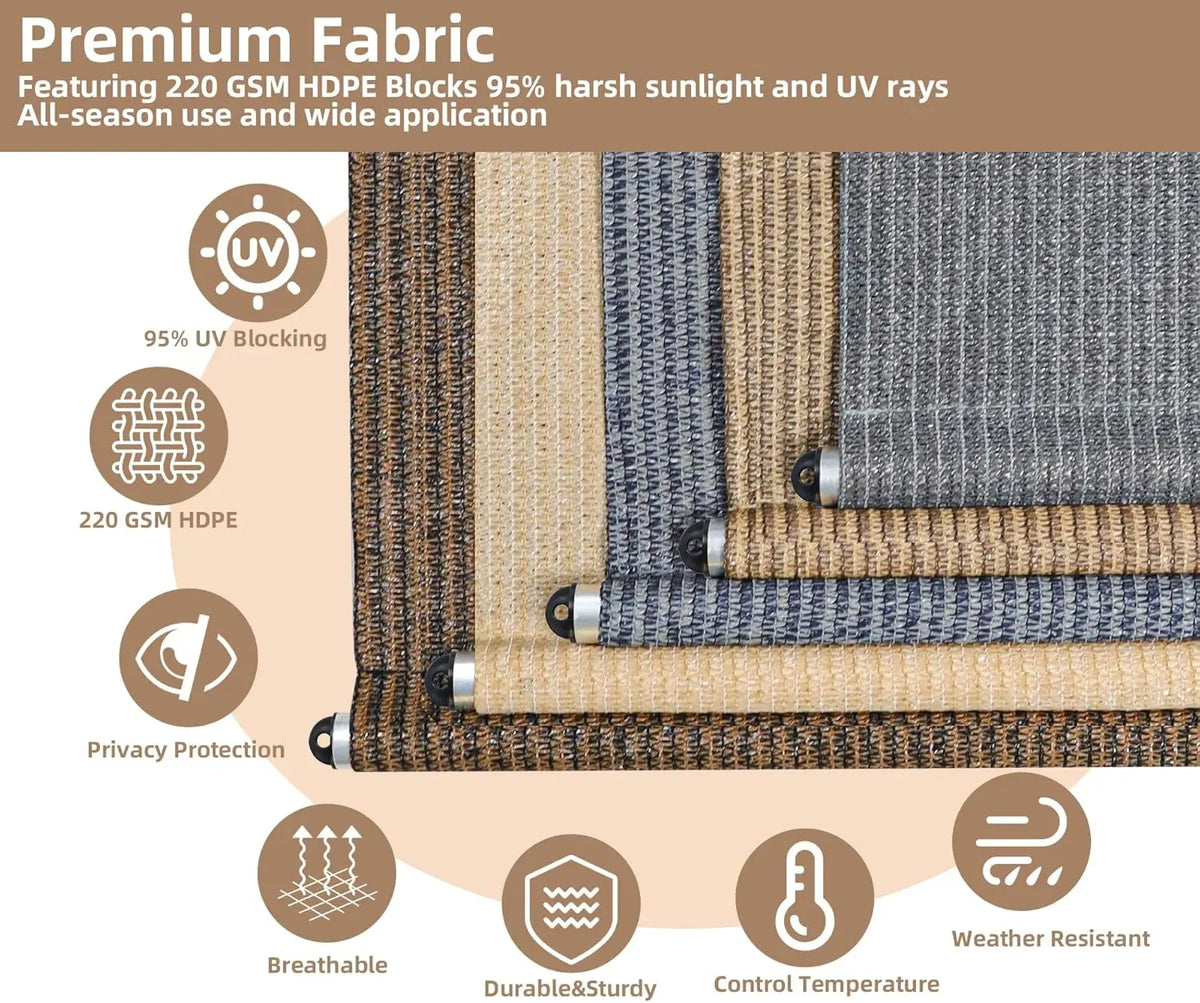 Cordless Outdoor Roller Shade UV Blocking Privacy Screen For Patio by S And B Enterprise