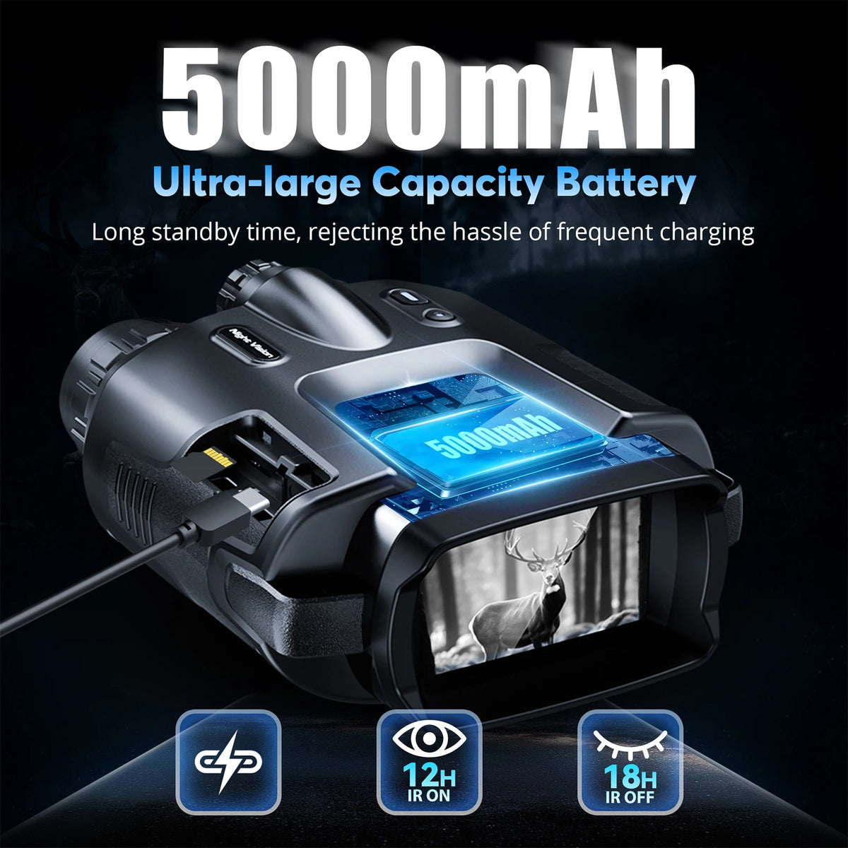 USB Rechargeable 4K Night Vision Binoculars Infrared by S And B Enterprise