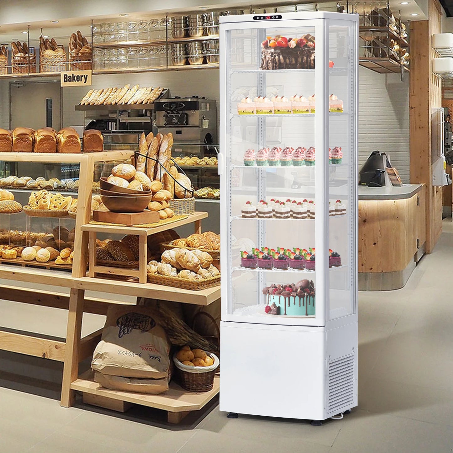 Acekool Commercial Pastry Display Case With Interior LED Lighting