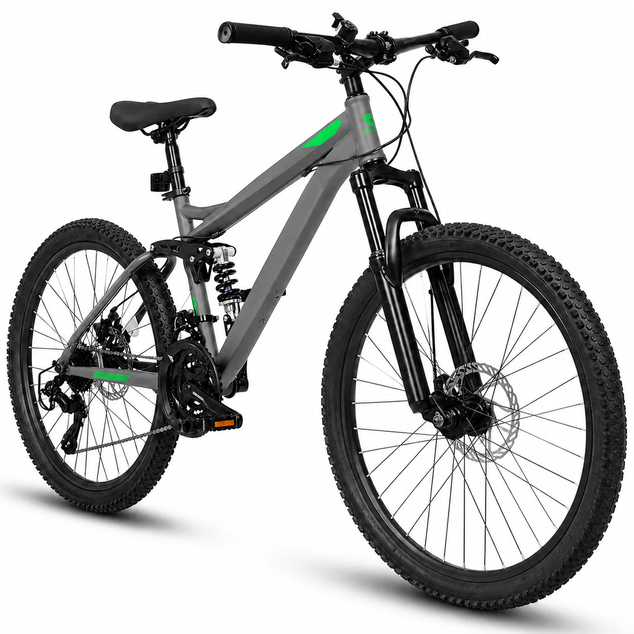 Unisex Full Suspension Mountain Bike 21-Speed With Disc Brakes