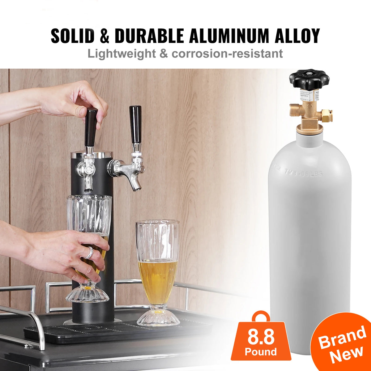VEVOR CO2 Tank Aluminum Gas Cylinder CGA320 Valve Spray Coating by S And B Enterprise