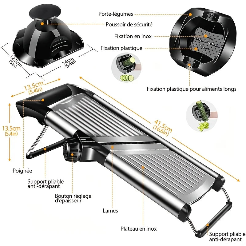 AEDG Stainless Steel Mandoline Slicer With 5 Blades by S And B Enterprise