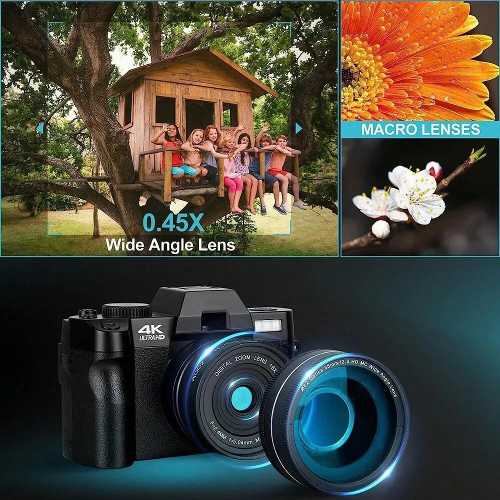 NBD Digital Camera 48MP 60FPS Video Camera For Vlogging, WiFi App Control Vlogging Camera, Small Camera With 32GB TF Card by S And B Enterprise