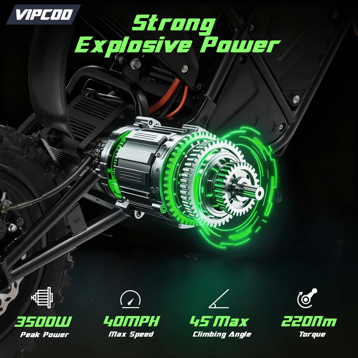 VIPCOO H3 Electric Dirt Bike 3500W 48V 23Ah Fat Tire by S And B Enterprise