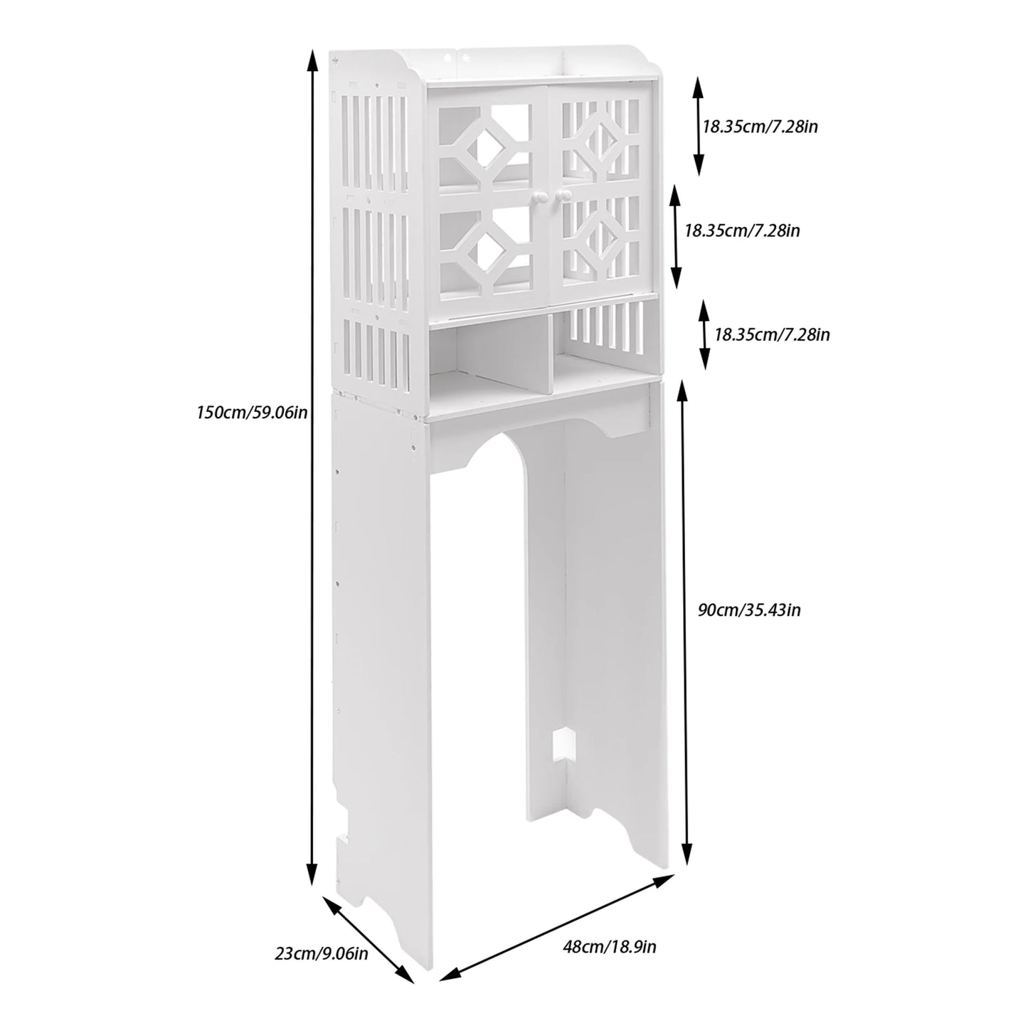 Bathroom Floor Cabinet 4 Tier Over The Toilet Storage Cabinet Bathroom Organizer 48x23x150cm