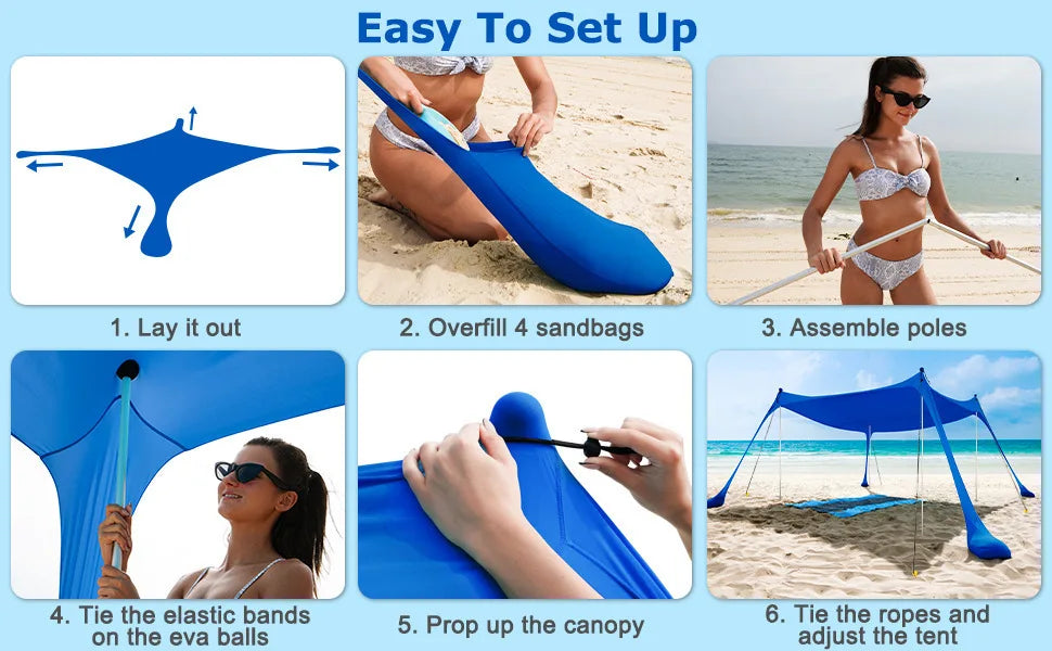 Outdoor Canopy Tent For Lawn And Beach Portable Camping Shelter by S And B Enterprise