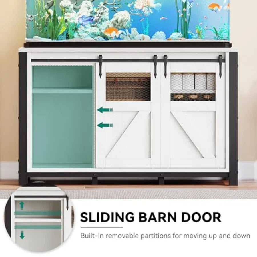 Heavy Duty Aquarium Stand With Power Outlets And Barn Door by S And B Enterprise