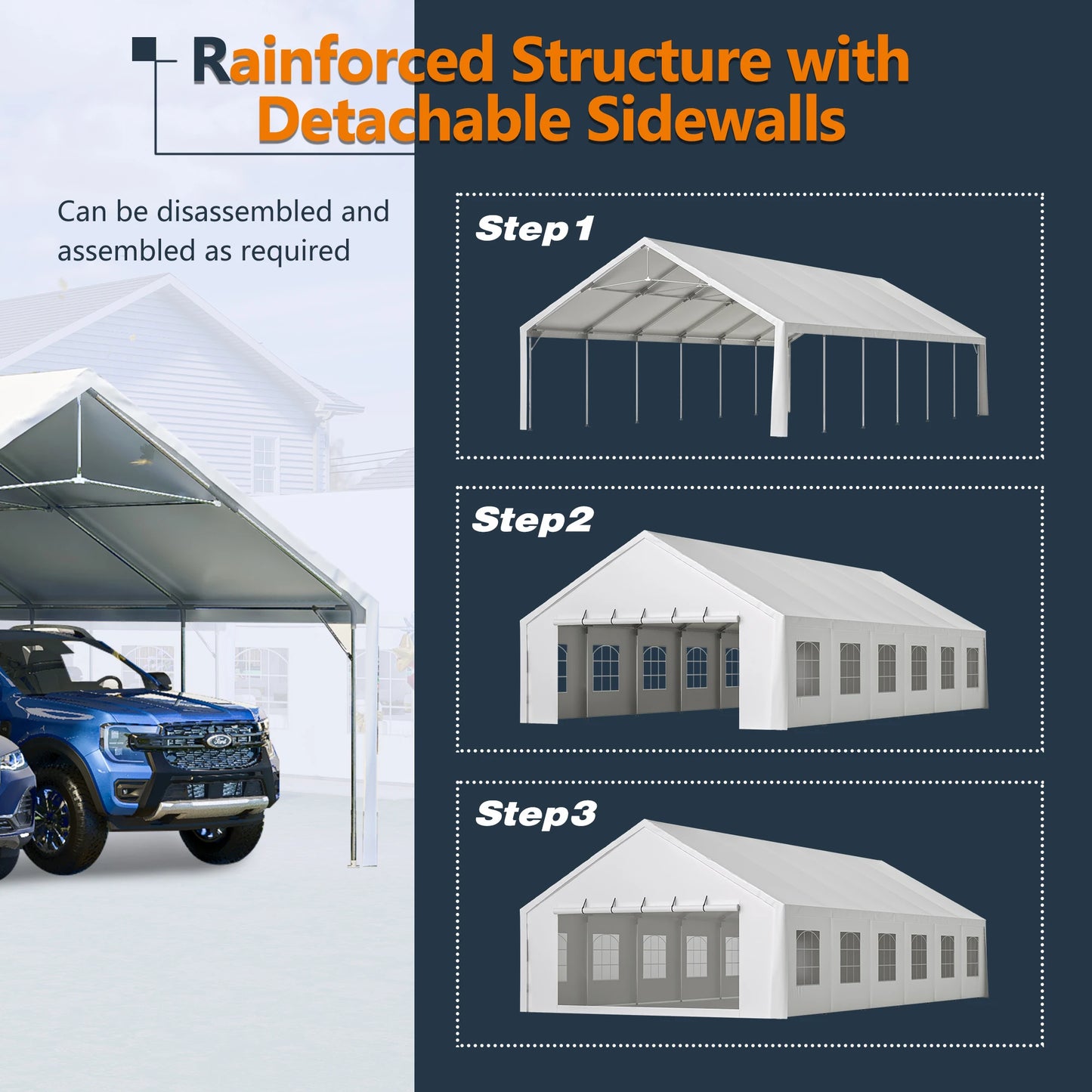 Heavy Duty Party Tent Large Commercial Canopy With Removable Sidewalls