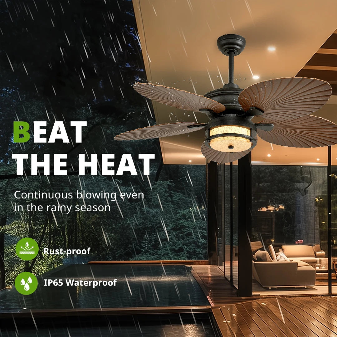 Orison Outdoor Ceiling Fan With Lights Dimmable LED 6 Speed by S And B Enterprise