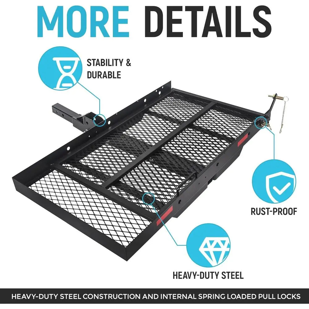 Foldable Trailer Hitch Cargo Carrier With Ramp 500 Lb Capacity by S And B Enterprise