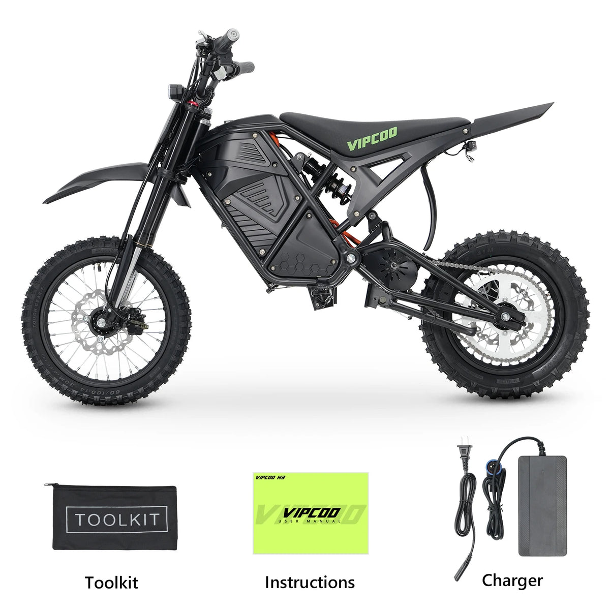 VIPCOO H3 Electric Dirt Bike 3500W 48V 23Ah Fat Tire by S And B Enterprise