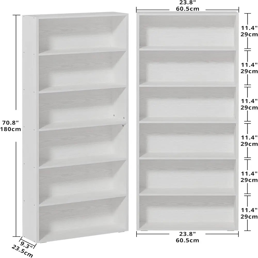 IRONCK Set of 2 Floor Standing 6 Tier Sturdy Bookcases by S And B Enterprise