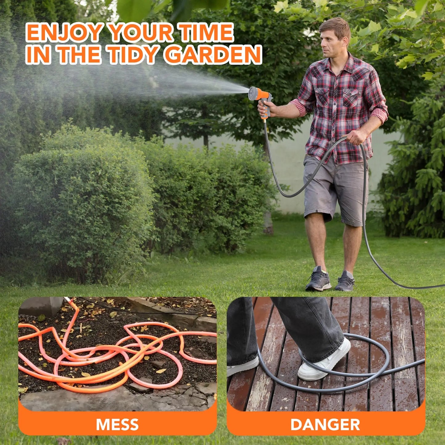 HiMISS Wall Mounted Retractable Garden Hose Reel Auto Rewind by S And B Enterprise
